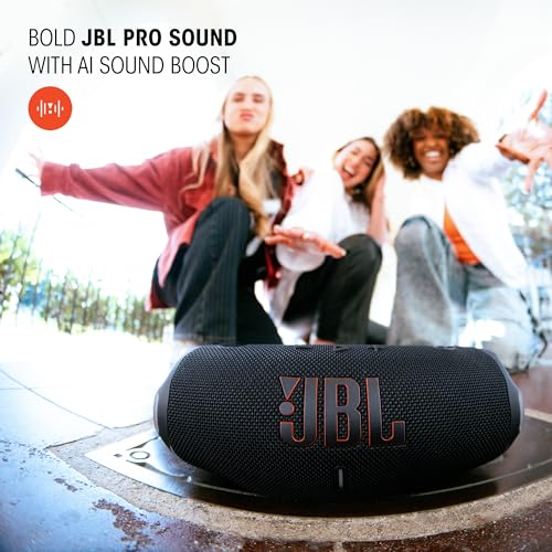 JBL Charge 6 Bluetooth Lautsprecher, 28h Akku, IP68 wasserdicht, staub- & stoßfest, Pro Sound mit AI Boost, Auracast Multi-Speaker, Squad