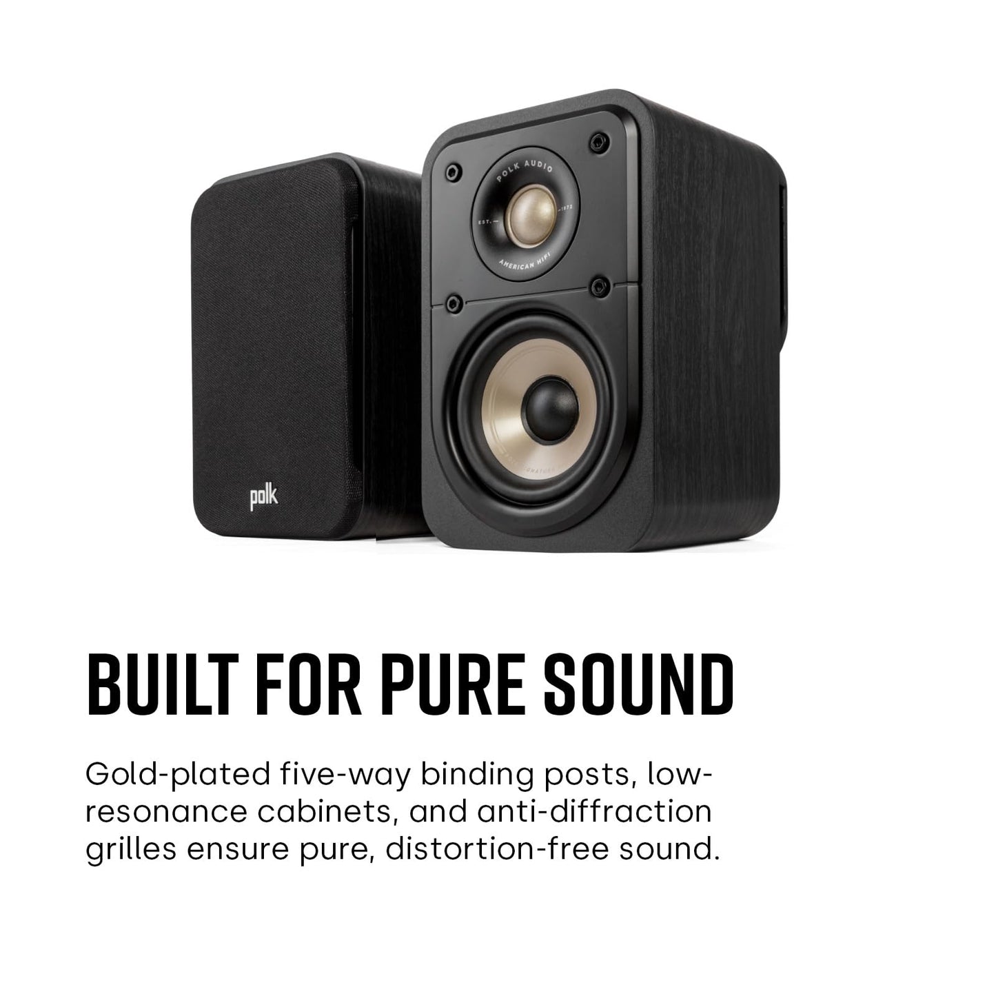 Polk Audio Signature Elite ES10 Surround-Satellitenlautsprecher, Hi-Res, Dolby Atmos & DTS:X kompatibel, Heimkino, Stereo, Paar