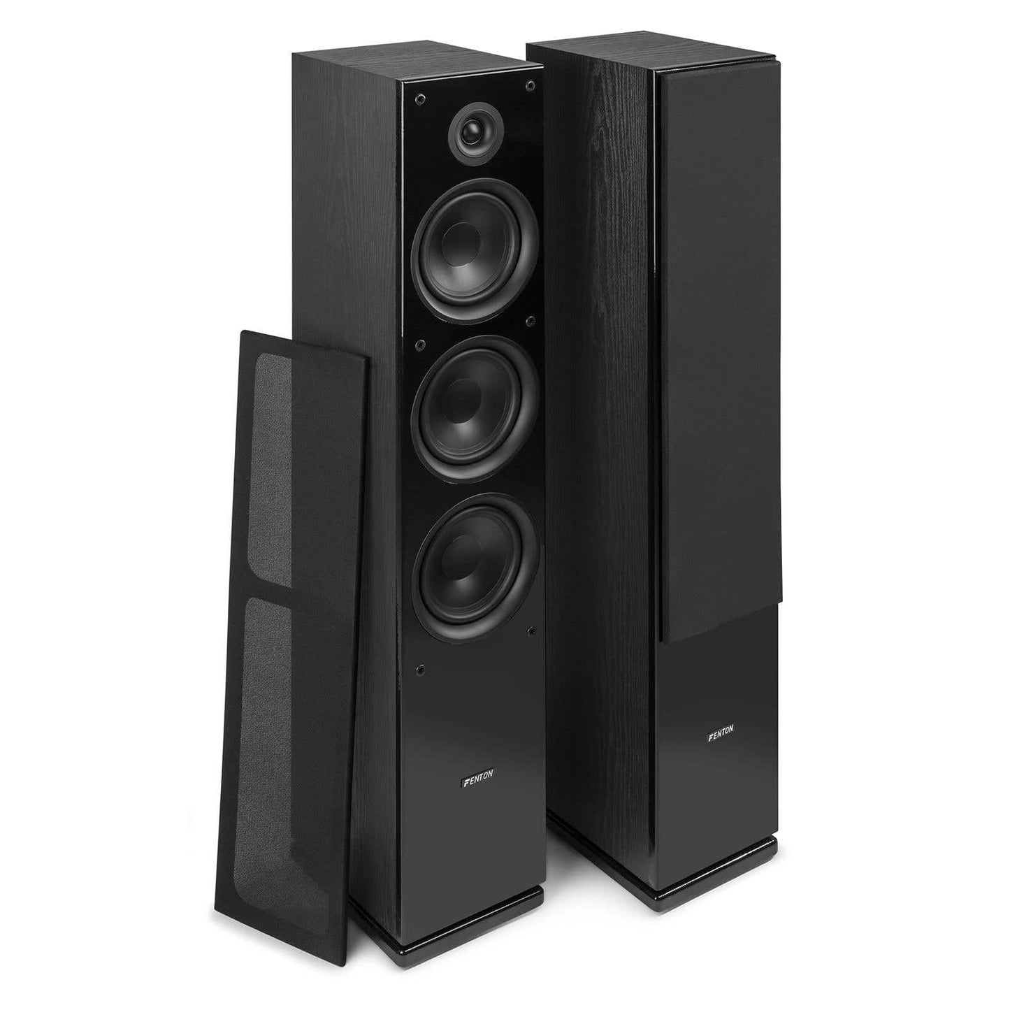 Fenton SHF80B HiFi-Lautsprecher 500W, 3-Wege High-End Set, 3 Tieftöner & Hochtöner, ideal für Musik, Filme & Spiele, Schwarz