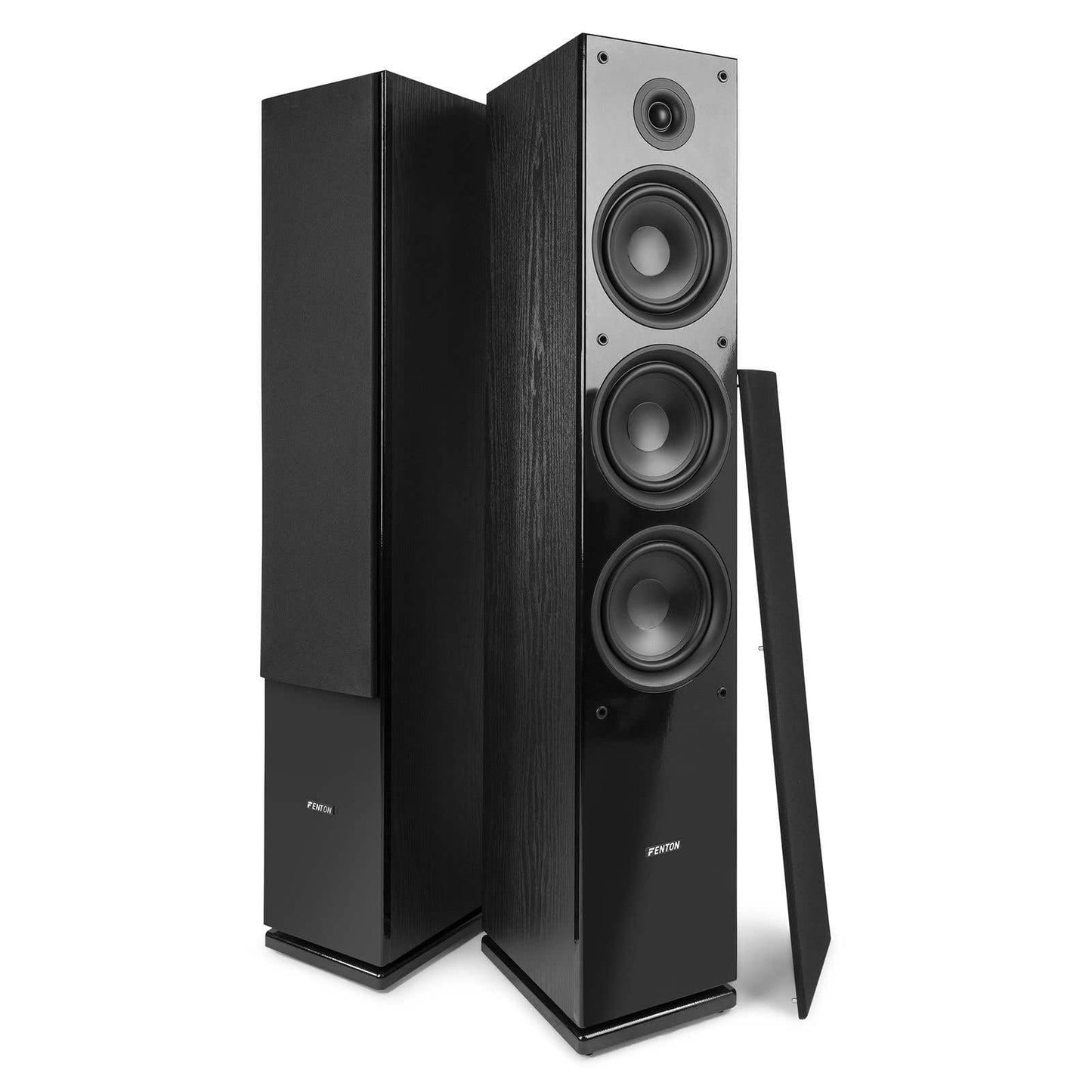Fenton SHF80B HiFi-Lautsprecher 500W, 3-Wege High-End Set, 3 Tieftöner & Hochtöner, ideal für Musik, Filme & Spiele, Schwarz