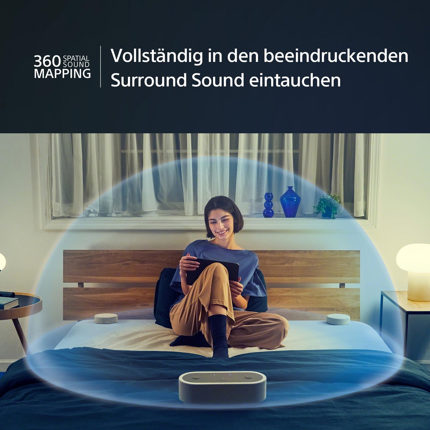 Sony HT-AX7 tragbares Heimkinosystem - Kinosound überall mit 360° Raumklang - Bis zu 30 Stunden Akkulaufzeit - Bluetooth-