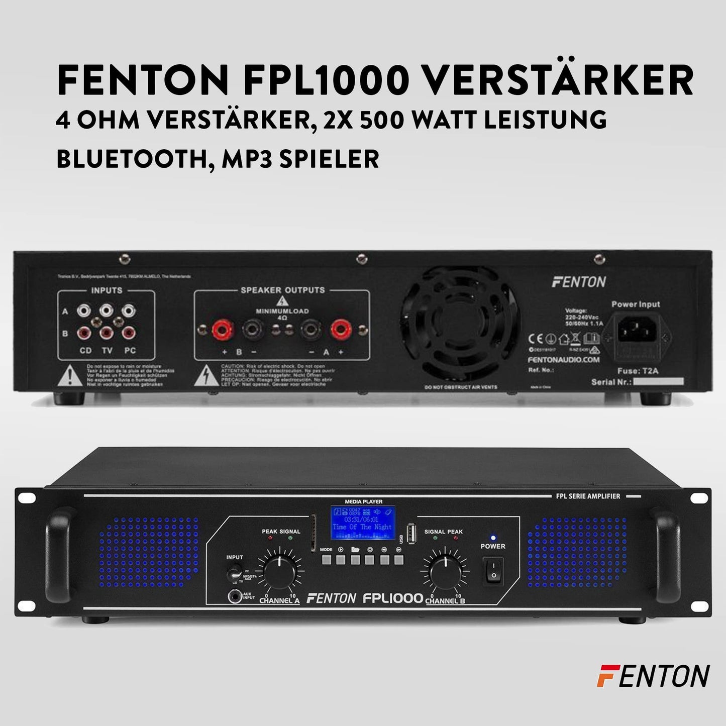 MAX212 DJ Starter Kit: 2800W Boxen Set mit Verstärker, Bluetooth, MP3, USB, 2 Lautsprecher, PA-Anlage Komplettset
