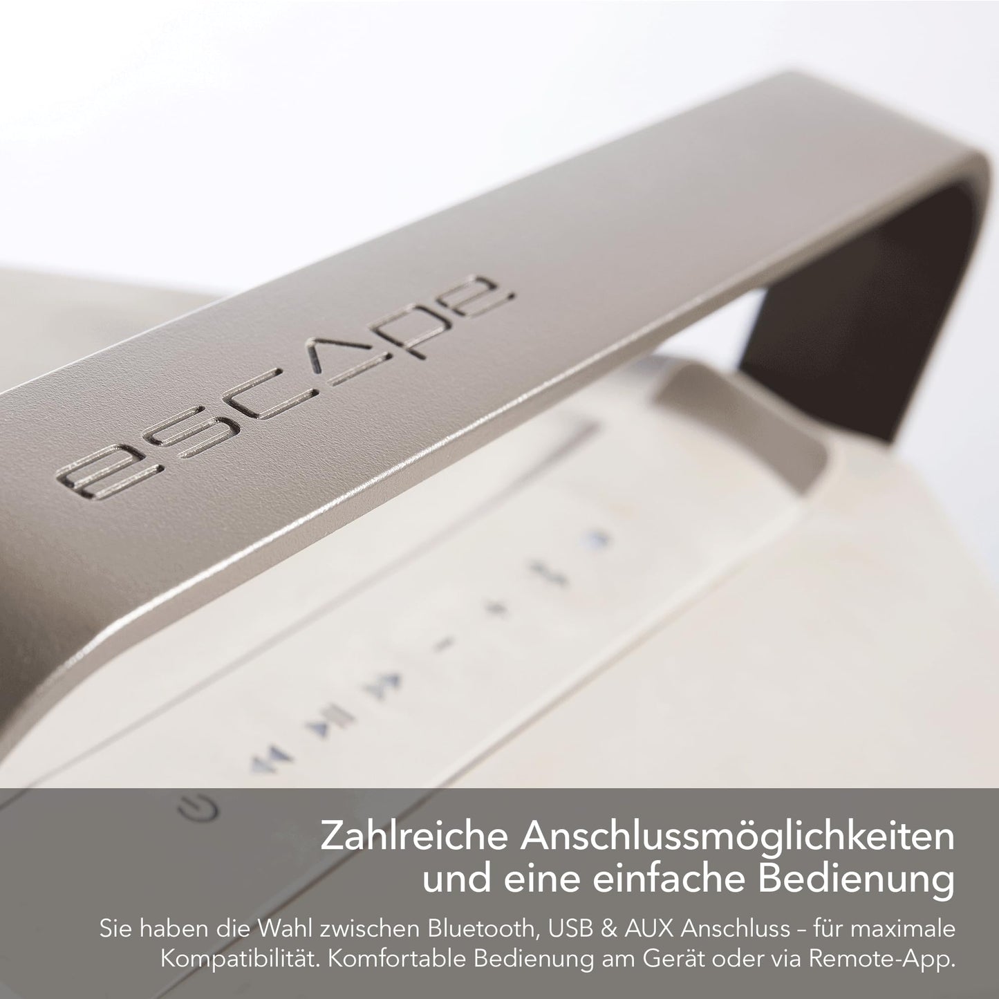 Escape P9 Outdoor Bluetooth Lautsprecher, IPX4, 100W, 16h Akku, kabellos & tragbar, beige – HiFi für Garten & Outdoor