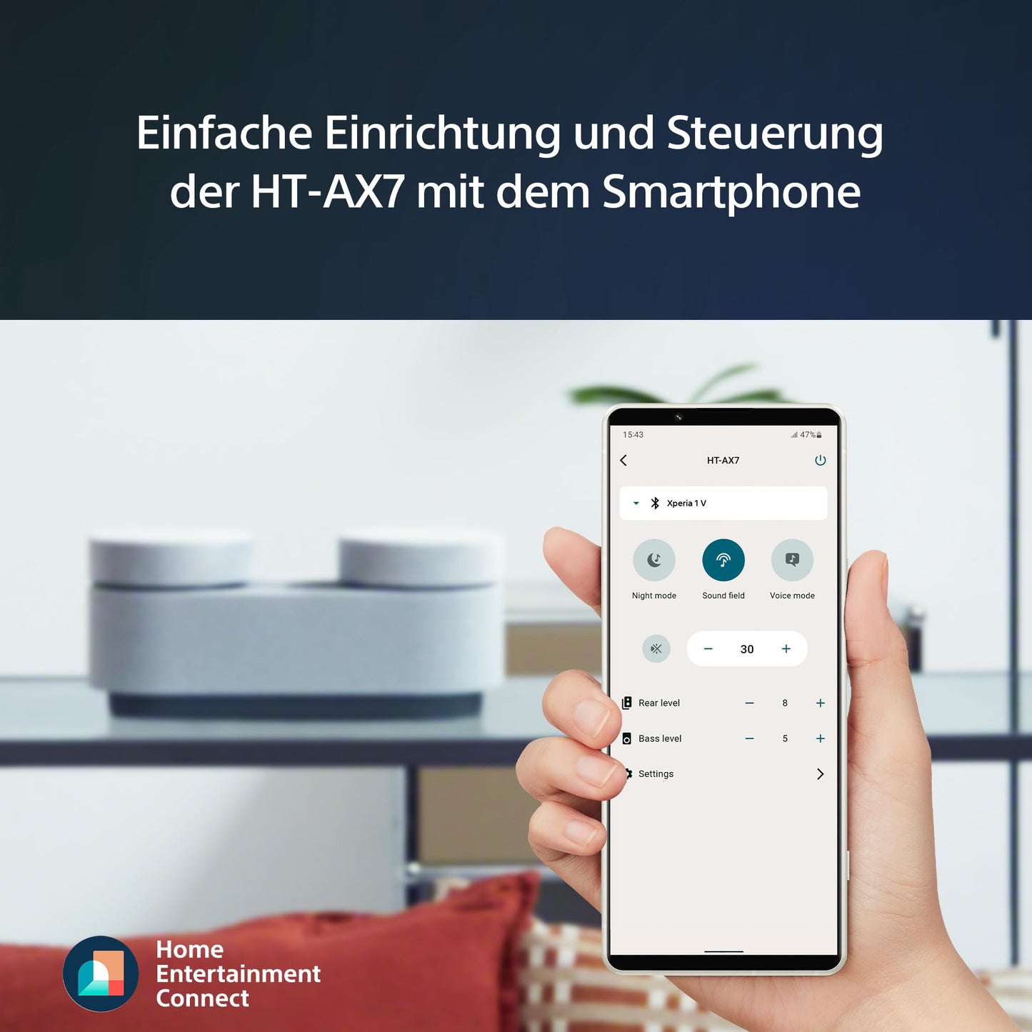 Sony HT-AX7 tragbares Heimkinosystem - Kinosound überall mit 360° Raumklang - Bis zu 30 Stunden Akkulaufzeit - Bluetooth-