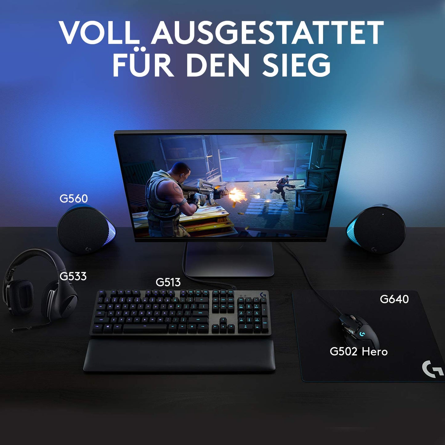 Logitech G560 Gaming Lautsprecher mit DTS:X Ultra, LIGHTSYNC RGB, 2 Satelliten & Subwoofer, immersives Sound-Erlebnis, Schwarz