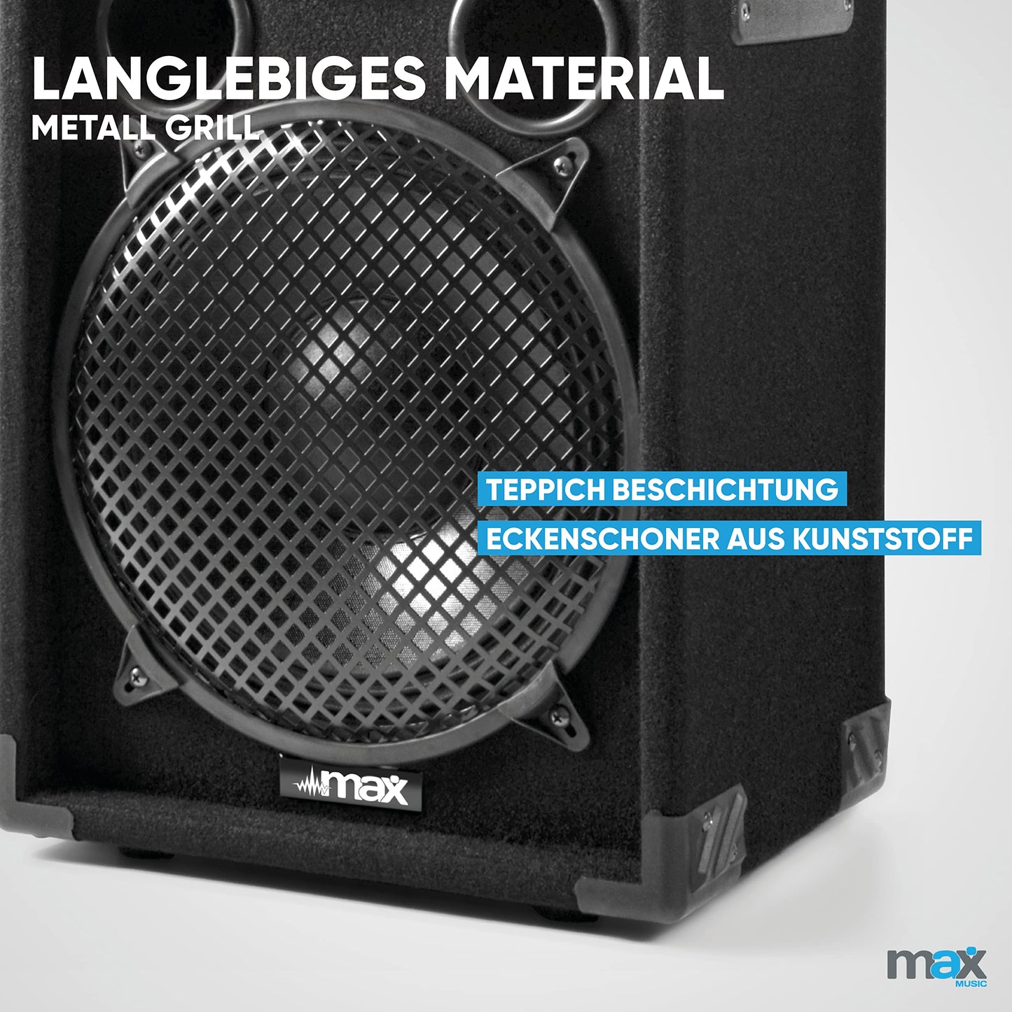 MAX212 DJ Starter Kit: 2800W Boxen Set mit Verstärker, Bluetooth, MP3, USB, 2 Lautsprecher, PA-Anlage Komplettset
