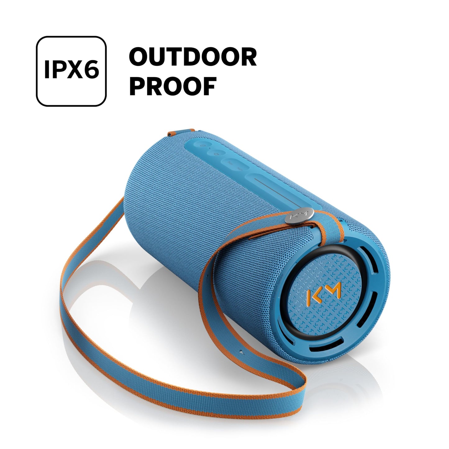 Loewe We. Hear Pro Denim Bluetooth Lautsprecher, 100W, IPX6 wasserresistent, tragbar, 24h Akku, Powerbank, Kooperation mit Kylian Mbappé
