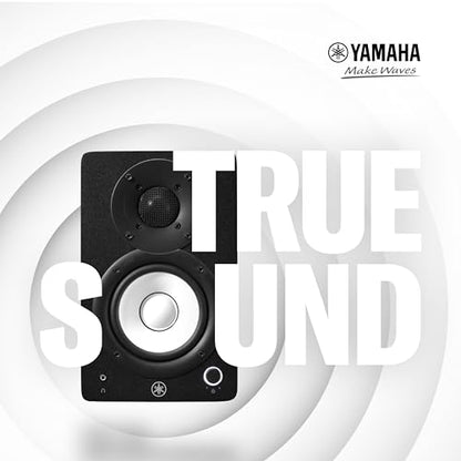 Yamaha HS3 Studiomonitore, 2-Wege Aktivlautsprecher, 3,5" Bassreflex, 52W, flacher Frequenzgang, Raumsteuerung, für Musikproduktion, Schwarz