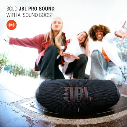 JBL Charge 6 Bluetooth Lautsprecher, 28h Akku, IP68 wasserdicht, staub- & stoßfest, Pro Sound mit AI Boost, Auracast Multi-Speaker, Squad