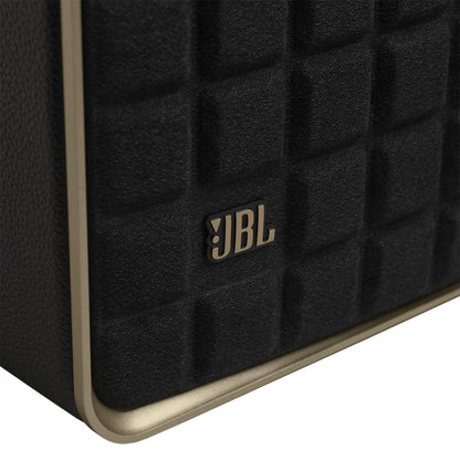 JBL Authentics 200 Smart Home Lautsprecher, Retro Design, Bluetooth, Quadrex Grill, Google Assistant, Alexa, AirPlay, JBL One App, Schwarz