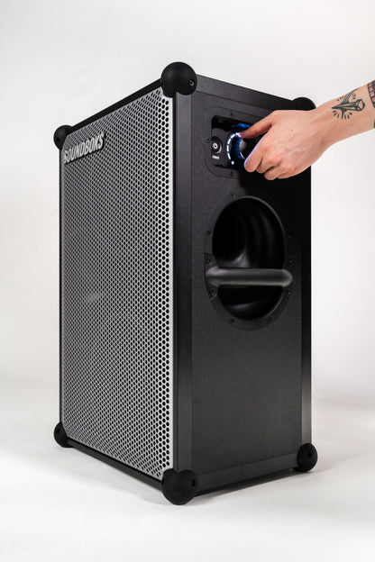 SOUNDBOKS 4 Bluetooth Speaker, USB-C, 40h Akku, 126dB, kabellos & tragbar, lautester Party Speaker, Design aus Dänemark, Metallic Gray